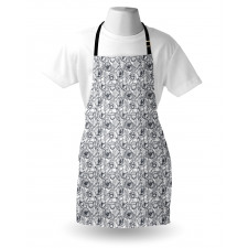 Monochrome Poppy Sketch Art Apron