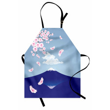 Mountain and Cherry Blossoms Apron