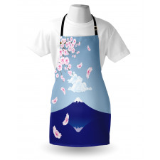 Mountain and Cherry Blossoms Apron