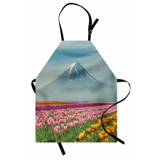 Colorful Japanese Tulips Field Apron