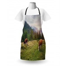 Cows Grazing in Meadow Apron