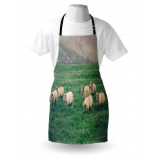 Sheep Grazing on Grass Apron