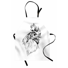 Rooster Head Portrait Apron