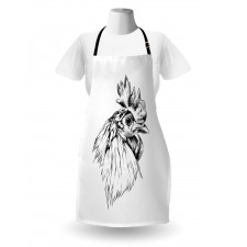 Rooster Head Portrait Apron