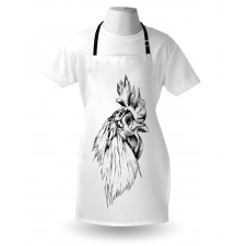 Rooster Head Portrait Apron