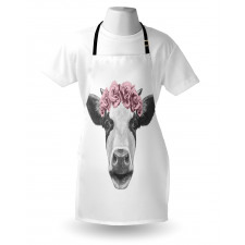 Cow with Roses Wreath Apron