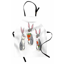 Funny Rabbit Cartoon Apron