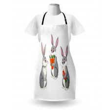 Funny Rabbit Cartoon Apron