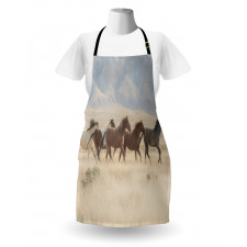 Wild Mustang Horses Art Apron