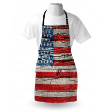 Ülkeler ve Şehirler Mutfak Önlüğü Ahşap ABD Bayrağı