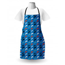 Jumping Pose Drawn Animal Art Apron