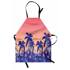 Palm Tree Toucan Sunset Art Apron