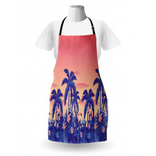 Palm Tree Toucan Sunset Art Apron