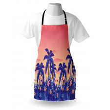 Palm Tree Toucan Sunset Art Apron