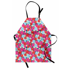 Vivid Tones Hibiscus Flowers Apron