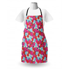 Vivid Tones Hibiscus Flowers Apron