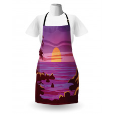 Retro Style Cartoon Beach Apron