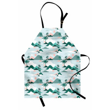 Paper Cut Style Beach Art Apron