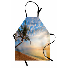 Exotic Sandy Beach Palm Tree Apron