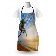 Exotic Sandy Beach Palm Tree Apron