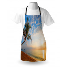 Exotic Sandy Beach Palm Tree Apron