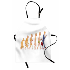 Ape to Man Cartoon Design Apron