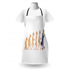 Ape to Man Cartoon Design Apron