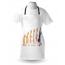 Ape to Man Cartoon Design Apron