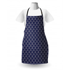 Oriental Floral Damask Art Apron