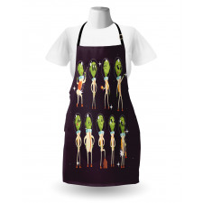 Little Green Ufo in Suits Apron