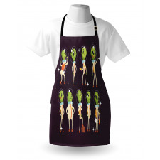 Little Green Ufo in Suits Apron