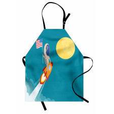 Astronaut Flying to the Moon Apron