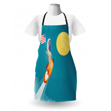 Astronaut Flying to the Moon Apron