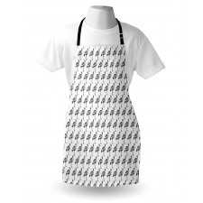 Monochrome Crowned Cranes Apron