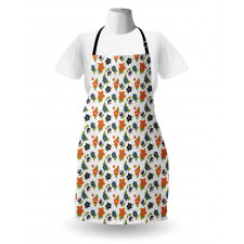 Abstract Flowers Leaves Apron