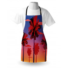 Modern Sunset Tropic Trees Apron