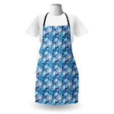 Blue Color Palette Roses Apron