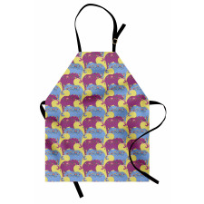 Oriental Floral Elephants Apron