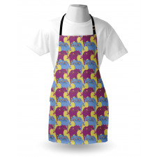 Oriental Floral Elephants Apron