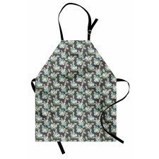 Abstract Flowers and Leaves Apron