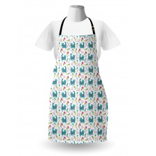 Folkloric Ornate Happy Cat Apron