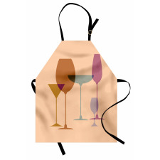 Wine Glasses Silhouette Art Apron