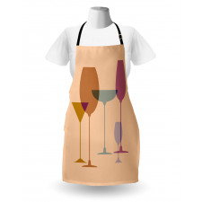 Wine Glasses Silhouette Art Apron