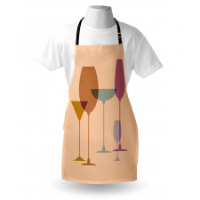 Wine Glasses Silhouette Art Apron