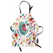 Ornate Bird and Flowers Apron