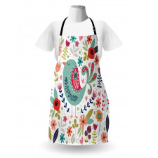 Ornate Bird and Flowers Apron