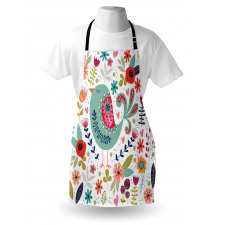 Ornate Bird and Flowers Apron