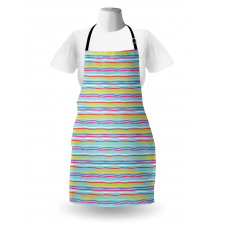 Colorful Ripple Lines Fun Apron