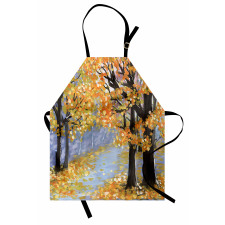 Gouache Autumn Scenery Art Apron