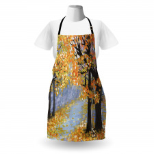 Gouache Autumn Scenery Art Apron